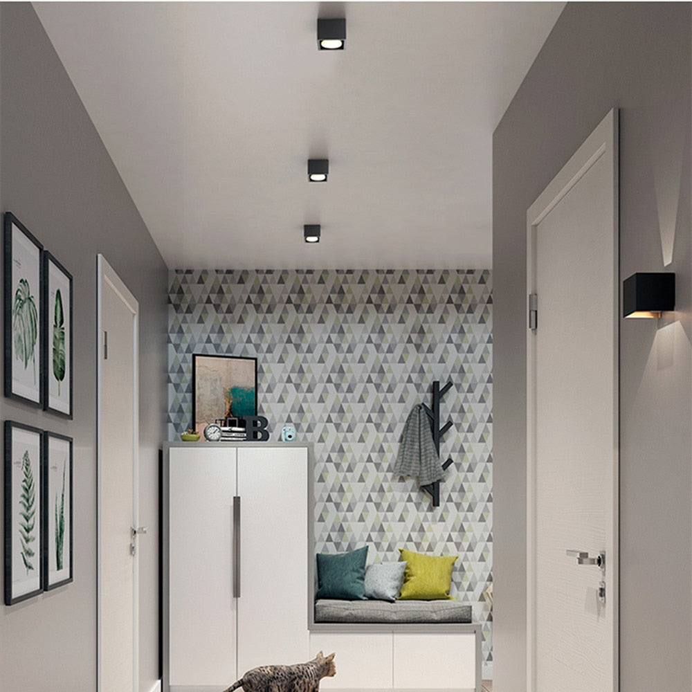 DBF Angle Adjustable LED Surface Mounted Downlight 7W/9W/12W+ Replaceable GX5.3 LED Lamp AC85-265V LED Ceiling Spot Light Decor