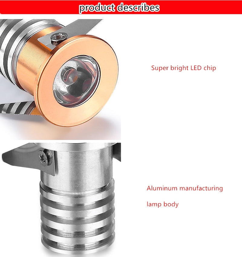 Super small pollex LED Downlight Ressessed in LED Spot light 1W 3W 220V For indoor Store counter Home kitchen Lighting