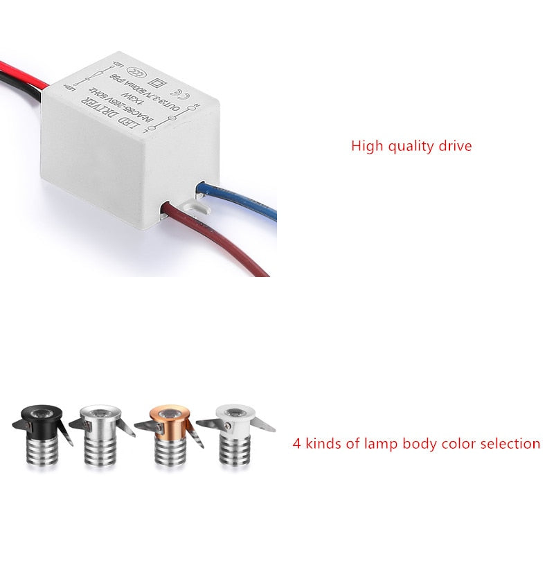 Super small pollex LED Downlight Ressessed in LED Spot light 1W 3W 220V For indoor Store counter Home kitchen Lighting