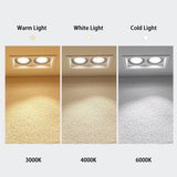 LED Square Recessed Dimmable Downlight 10W/20W AC90~260V COB LED Embedded Spotlight Ceiling Lamps Indoor Lighting