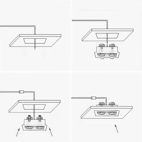 LED Square Recessed Dimmable Downlight 10W/20W AC90~260V COB LED Embedded Spotlight Ceiling Lamps Indoor Lighting