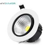 DVOLADOR Dimmable Recessed Downlight CoB Chip 6W 9W 12W 15W Ceiling Spot light White Warm White Emitting Color Rendering Lamp
