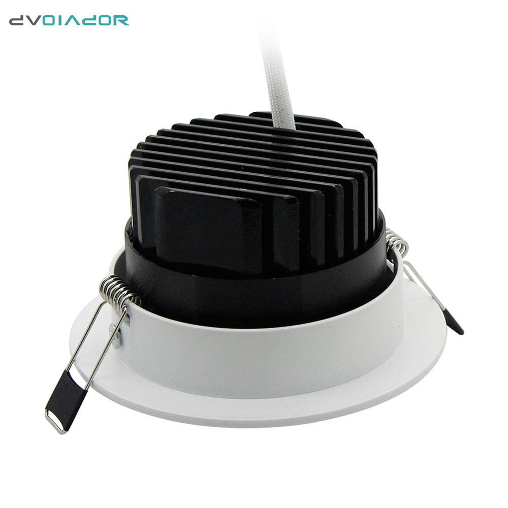 DVOLADOR Dimmable Recessed Downlight CoB Chip 6W 9W 12W 15W Ceiling Spot light White Warm White Emitting Color Rendering Lamp
