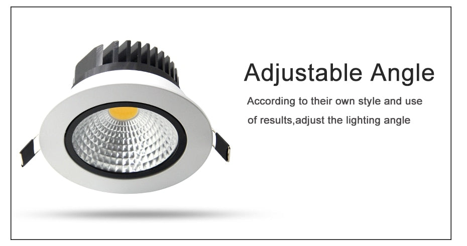 DVOLADOR Dimmable Recessed Downlight CoB Chip 6W 9W 12W 15W Ceiling Spot light White Warm White Emitting Color Rendering Lamp
