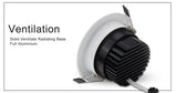 DVOLADOR Dimmable Recessed Downlight CoB Chip 6W 9W 12W 15W Ceiling Spot light White Warm White Emitting Color Rendering Lamp