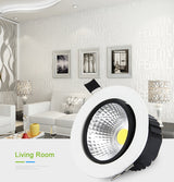 DVOLADOR Dimmable Recessed Downlight CoB Chip 6W 9W 12W 15W Ceiling Spot light White Warm White Emitting Color Rendering Lamp