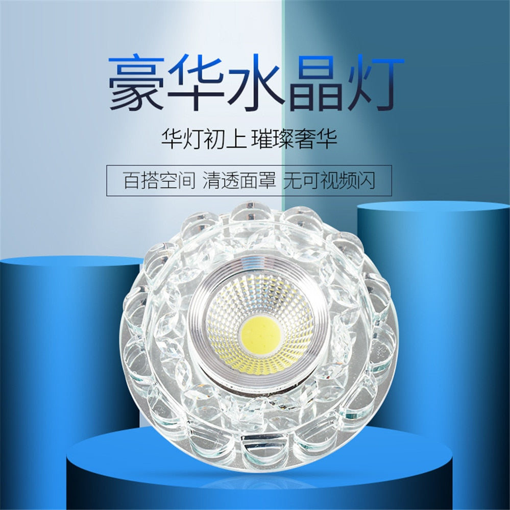 Modern Glass Crystal Garland Led Indoor Downlight for Living Room Kitchen restaurant Ceilings colorful Lighting Bull'S Eye Lamp
