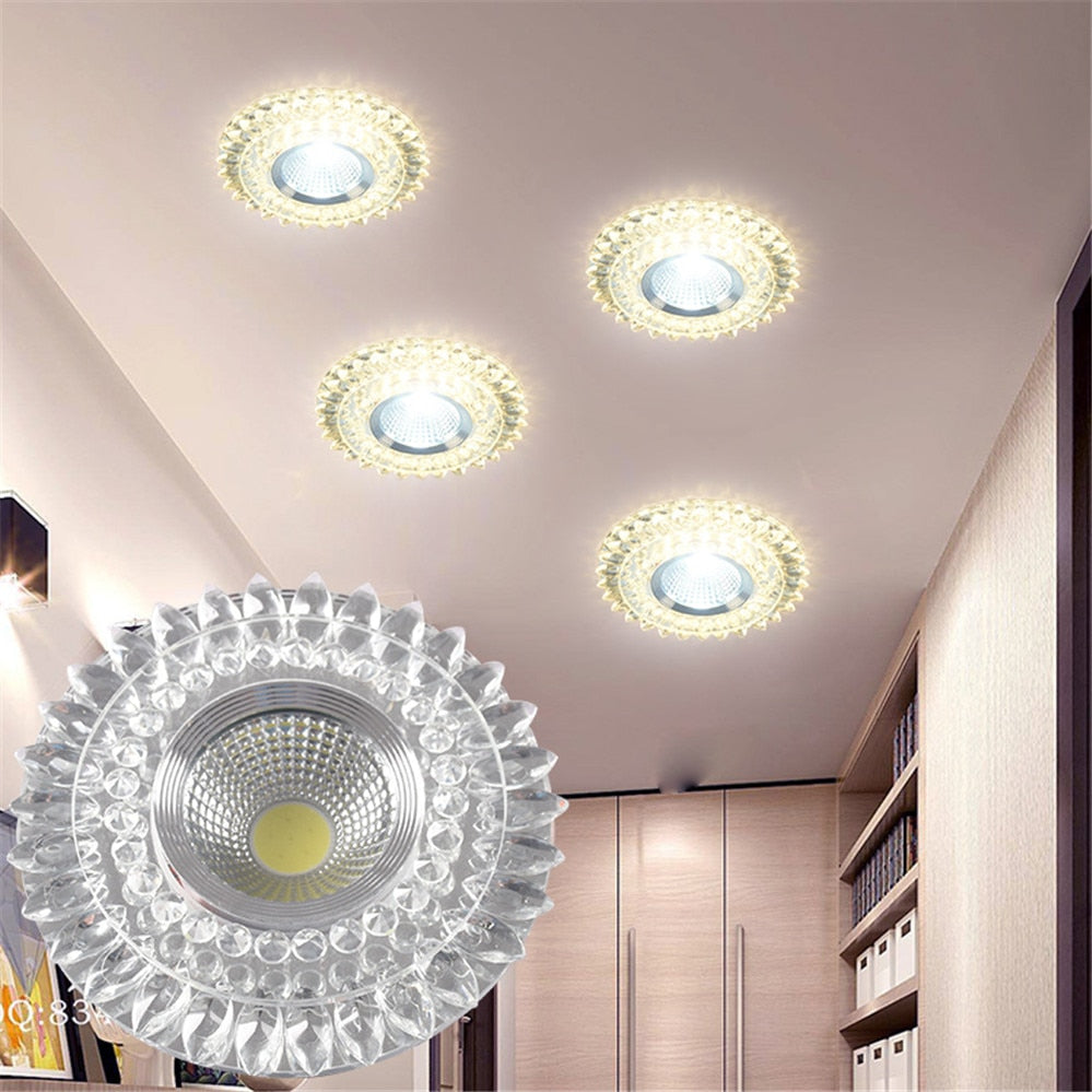 Modern Glass Crystal Garland Led Indoor Downlight for Living Room Kitchen restaurant Ceilings colorful Lighting Bull'S Eye Lamp