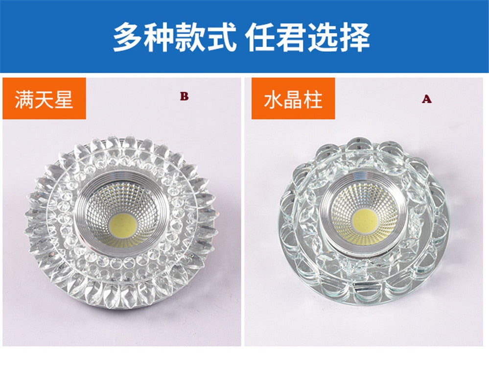 Modern Glass Crystal Garland Led Indoor Downlight for Living Room Kitchen restaurant Ceilings colorful Lighting Bull'S Eye Lamp