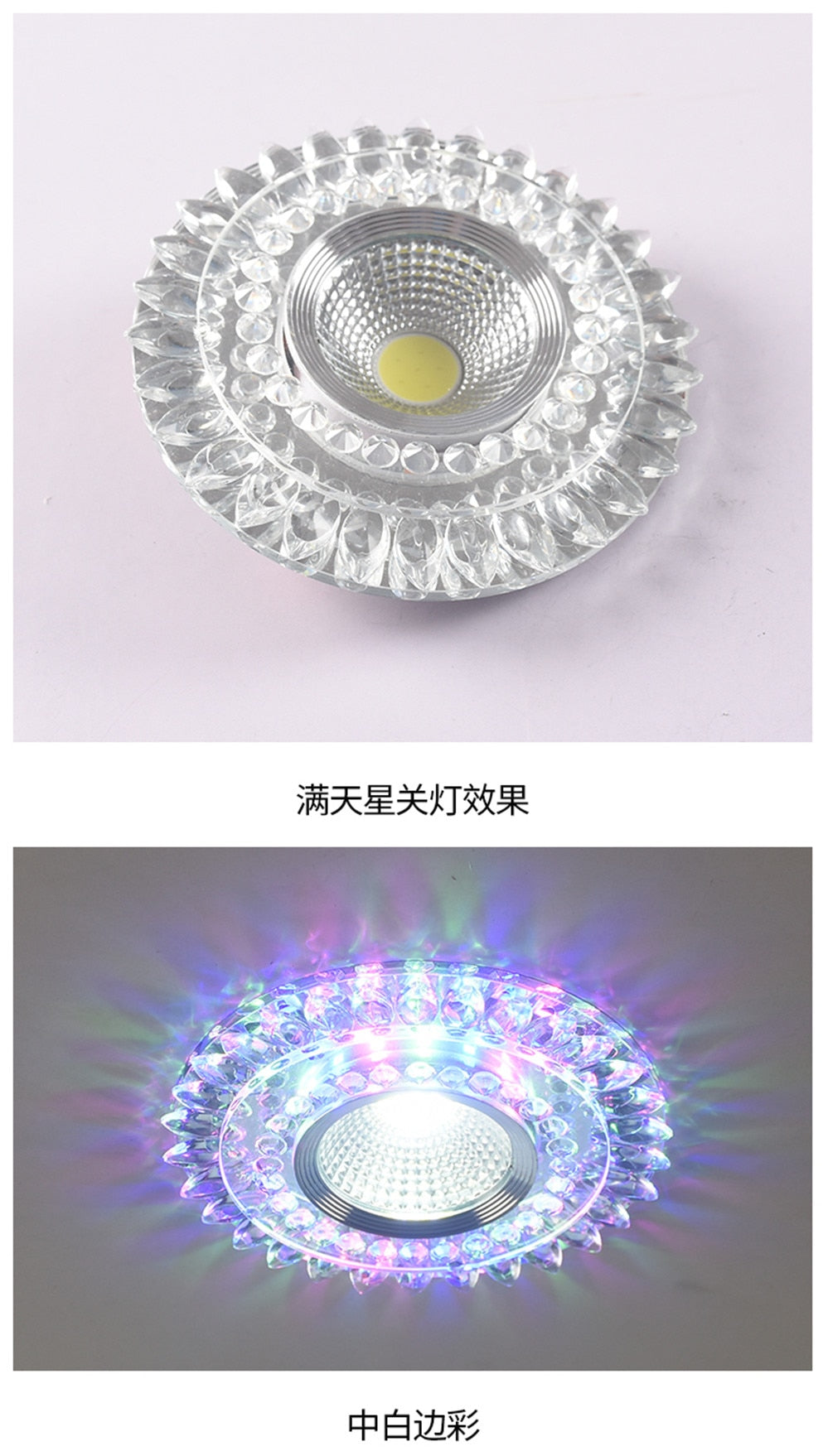 Modern Glass Crystal Garland Led Indoor Downlight for Living Room Kitchen restaurant Ceilings colorful Lighting Bull'S Eye Lamp