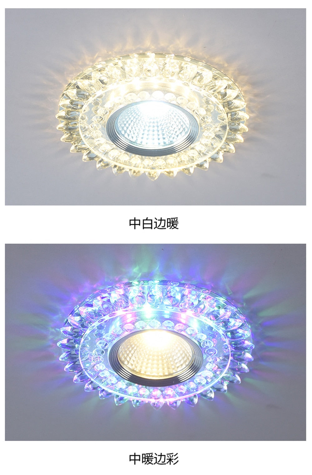 Modern Glass Crystal Garland Led Indoor Downlight for Living Room Kitchen restaurant Ceilings colorful Lighting Bull'S Eye Lamp