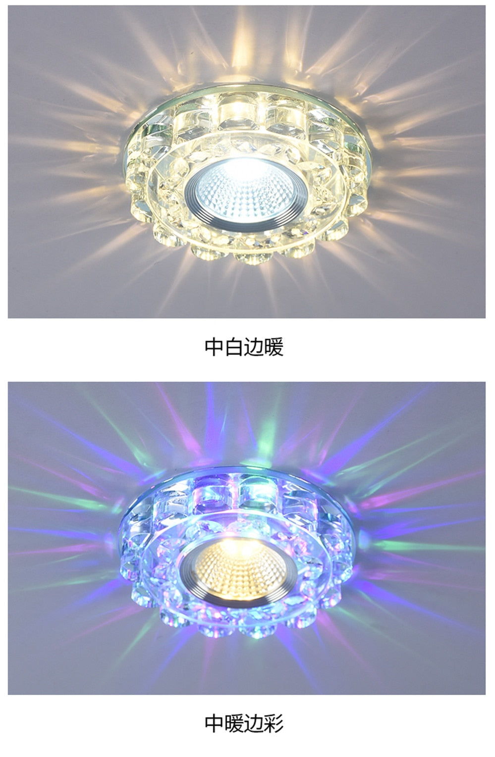 Modern Glass Crystal Garland Led Indoor Downlight for Living Room Kitchen restaurant Ceilings colorful Lighting Bull'S Eye Lamp