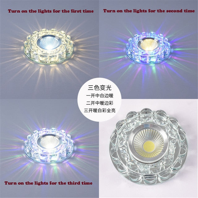 Modern Glass Crystal Garland Led Indoor Downlight for Living Room Kitchen restaurant Ceilings colorful Lighting Bull'S Eye Lamp