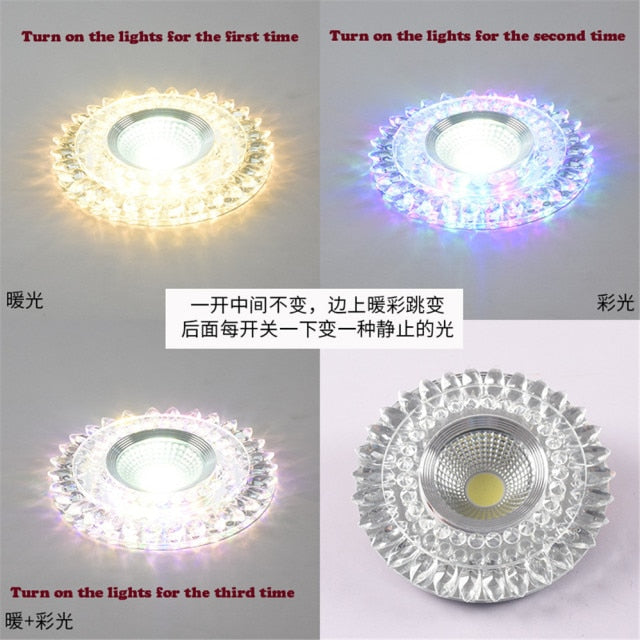 Modern Glass Crystal Garland Led Indoor Downlight for Living Room Kitchen restaurant Ceilings colorful Lighting Bull'S Eye Lamp