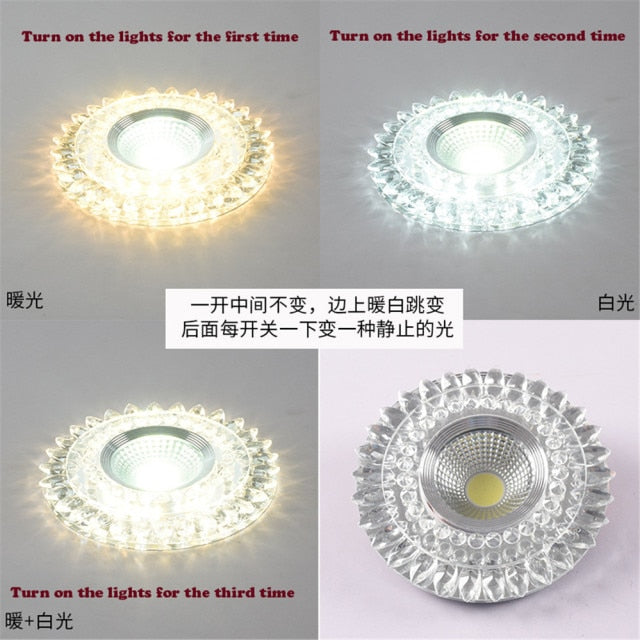 Modern Glass Crystal Garland Led Indoor Downlight for Living Room Kitchen restaurant Ceilings colorful Lighting Bull'S Eye Lamp
