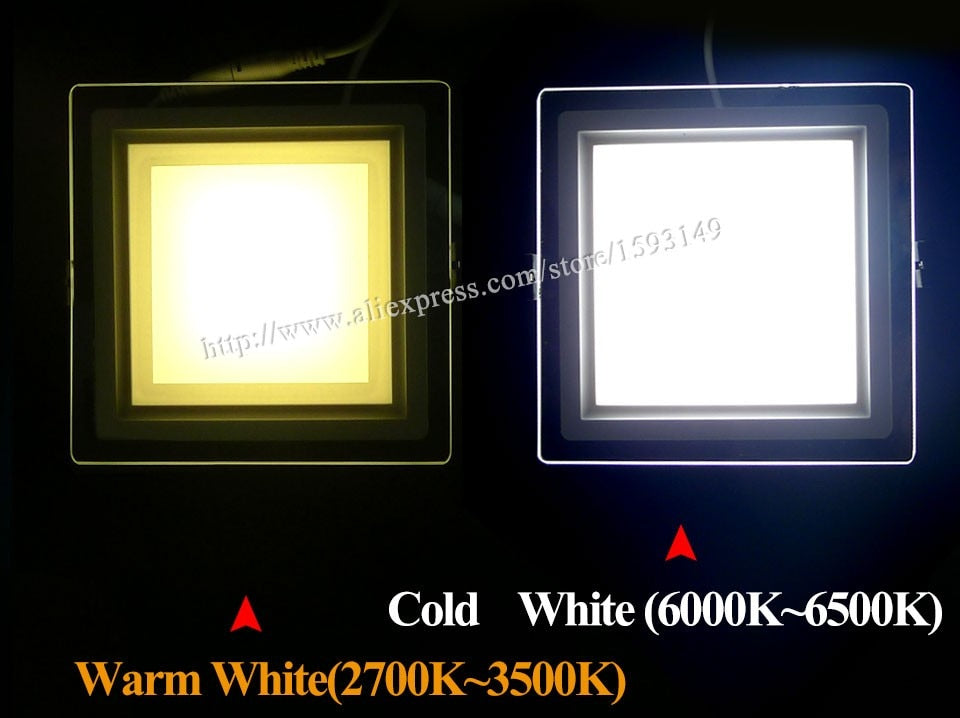 Dimmable LED Panel Downlight Super Bright Glass Square Ceiling Recessed Panel Lights SMD 5360 LED Spot Light Bulb AC110V 220V