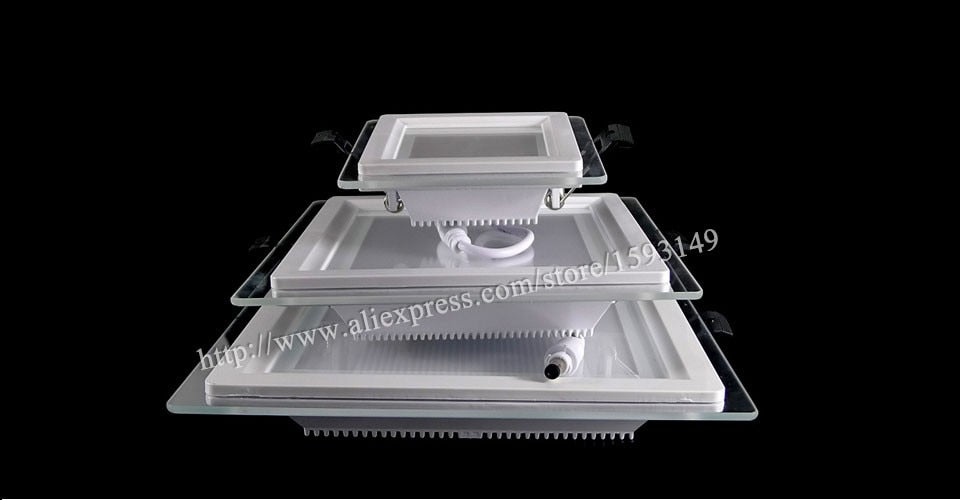 Dimmable LED Panel Downlight Super Bright Glass Square Ceiling Recessed Panel Lights SMD 5360 LED Spot Light Bulb AC110V 220V