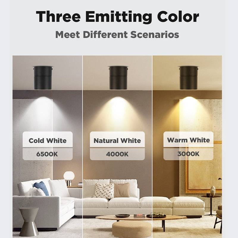 New Foldable Down Light COB Led Spotlight 7W 10W 15W Spot Lights Angle Adjustable Lamp For Home Living Room Shop Indoor Lighting