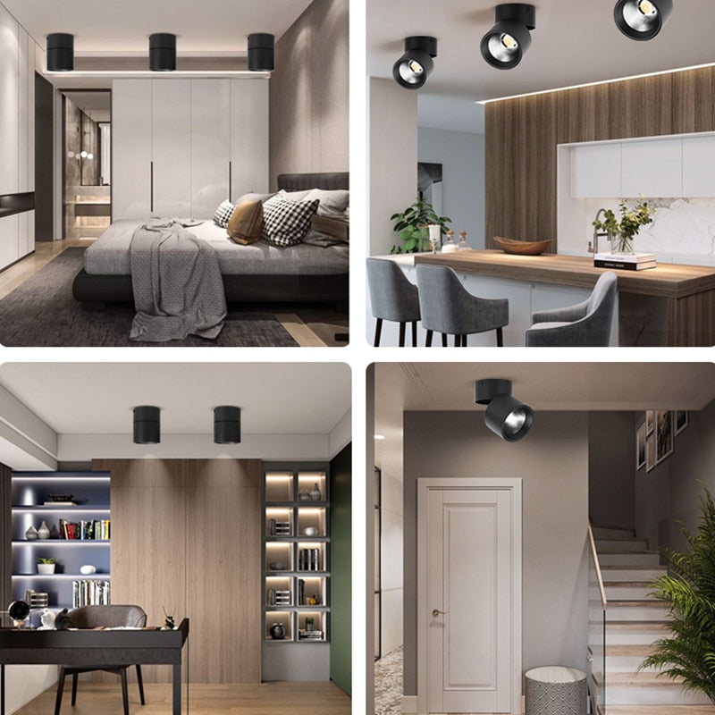 New Foldable Down Light COB Led Spotlight 7W 10W 15W Spot Lights Angle Adjustable Lamp For Home Living Room Shop Indoor Lighting