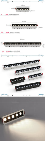 Led Recessed downlights black Ceiling LED Spot lamp bedroom white Square Spot light Living Room modern led ceiling light fixture