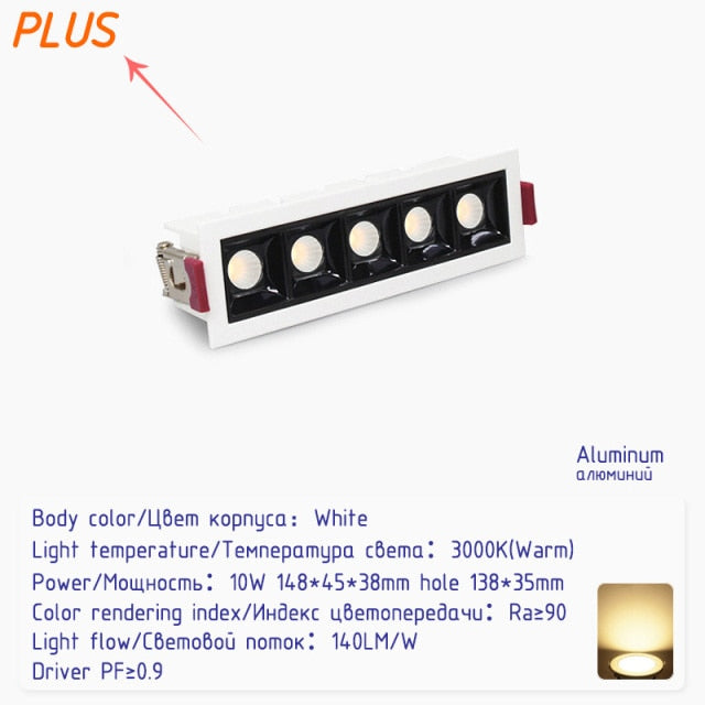 Led Recessed downlights black Ceiling LED Spot lamp bedroom white Square Spot light Living Room modern led ceiling light fixture