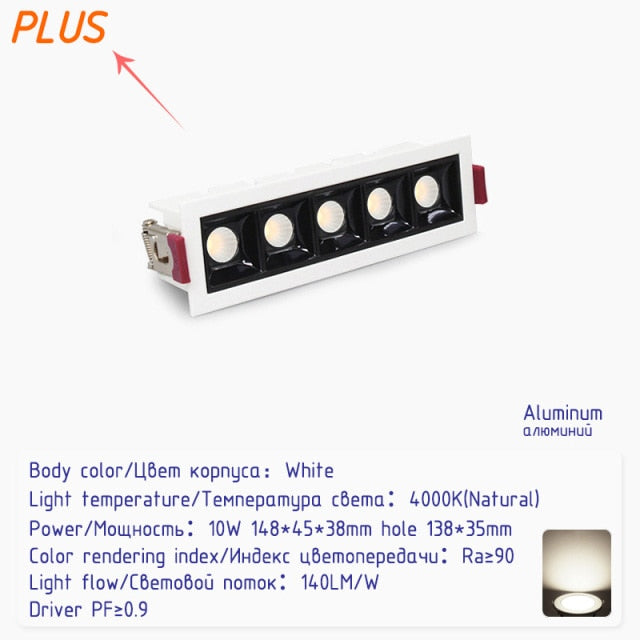 Led Recessed downlights black Ceiling LED Spot lamp bedroom white Square Spot light Living Room modern led ceiling light fixture