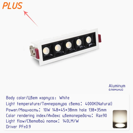 Led Recessed downlights black Ceiling LED Spot lamp bedroom white Square Spot light Living Room modern led ceiling light fixture