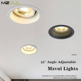 Deep Anti-Glare LED Ceiling downlight Angle Adjustable COB Spot led lights 15W 12W 7W Bedroom Kitchen led Recessed Downlight