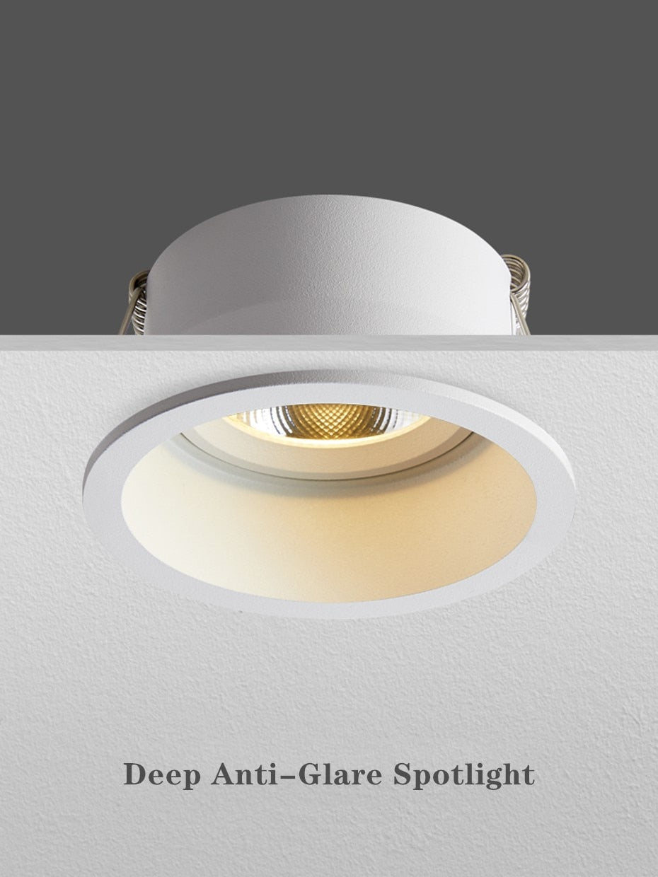 Deep Anti-Glare LED Ceiling downlight Angle Adjustable COB Spot led lights 15W 12W 7W Bedroom Kitchen led Recessed Downlight