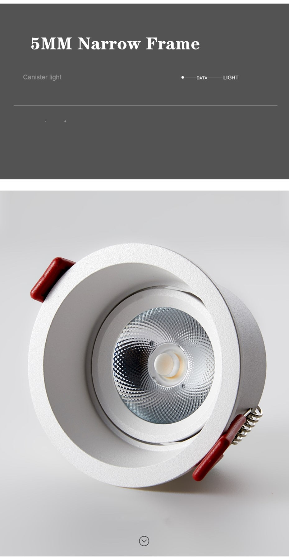 Deep Anti-Glare LED Ceiling downlight Angle Adjustable COB Spot led lights 15W 12W 7W Bedroom Kitchen led Recessed Downlight