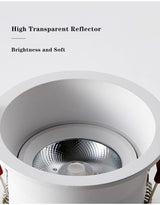 Deep Anti-Glare LED Ceiling downlight Angle Adjustable COB Spot led lights 15W 12W 7W Bedroom Kitchen led Recessed Downlight