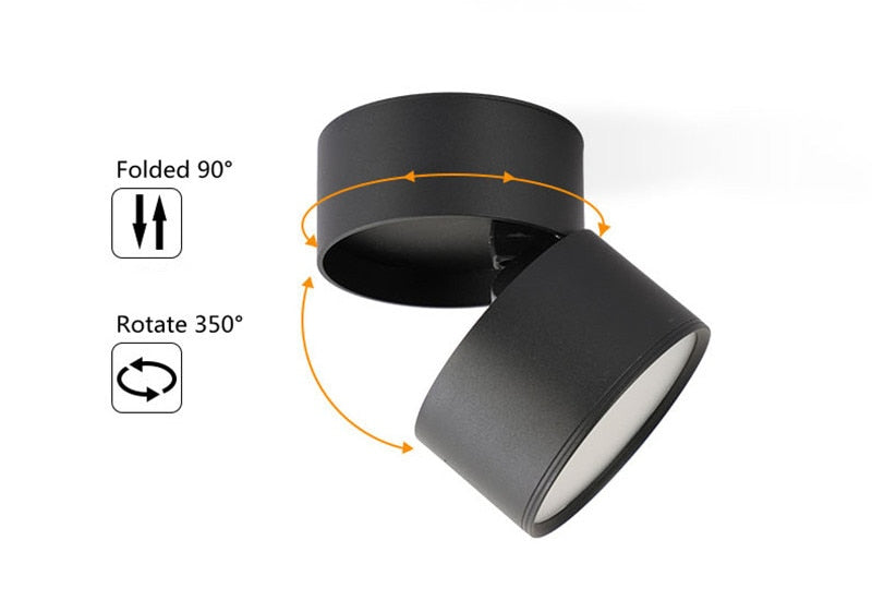 Dimmable Surface Mounted LED COB Downlight 7W/10W/15W/18WRotating LED Spot Light Ceiling Lamp with LED Driver AC110V/220V