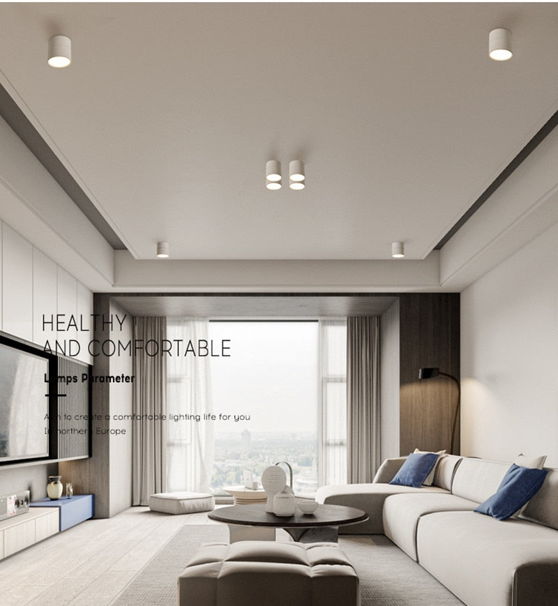 Dimmable Surface Mounted LED COB Downlight 7W/10W/15W/18WRotating LED Spot Light Ceiling Lamp with LED Driver AC110V/220V