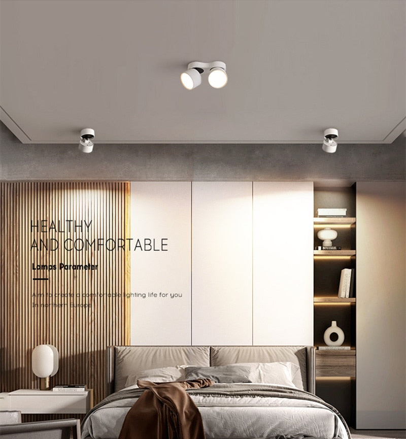 Dimmable Surface Mounted LED COB Downlight 7W/10W/15W/18WRotating LED Spot Light Ceiling Lamp with LED Driver AC110V/220V