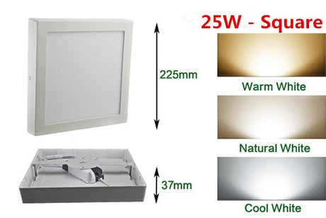 LED Panel Light 9W 15W 25W Round/Square Downlight AC/DC 12V 24V LED Surface Ceiling Lamp For Kitchen Bathroom Lighting