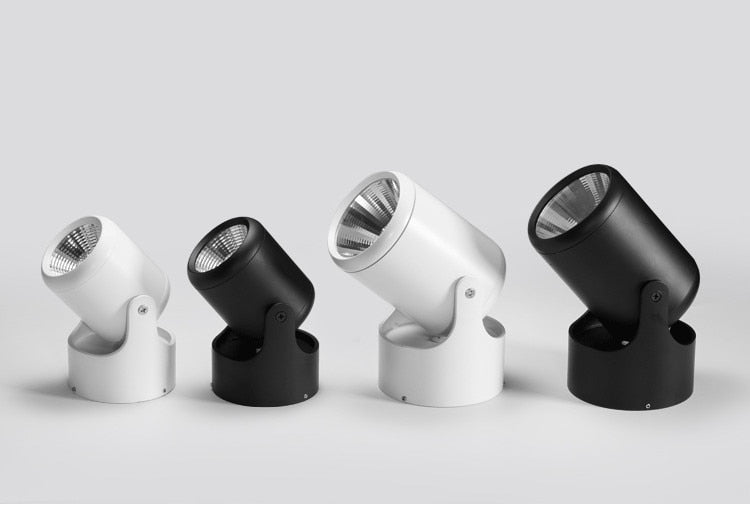 White Black Dimmable Rotating LED Downlights Surface Mounted Adjustment COB AC85-265V 8W 10W 12W 15W LED Ceiling Lamp Spot light