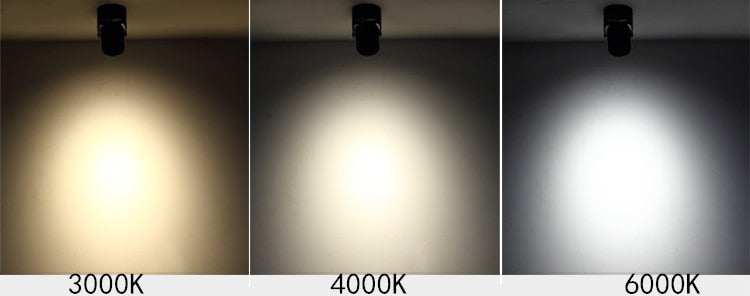 White Black Dimmable Rotating LED Downlights Surface Mounted Adjustment COB AC85-265V 8W 10W 12W 15W LED Ceiling Lamp Spot light