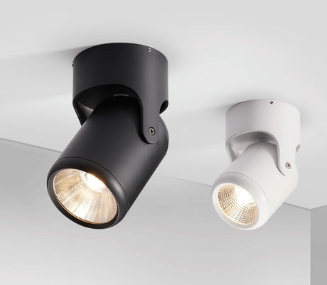 White Black Dimmable Rotating LED Downlights Surface Mounted Adjustment COB AC85-265V 8W 10W 12W 15W LED Ceiling Lamp Spot light