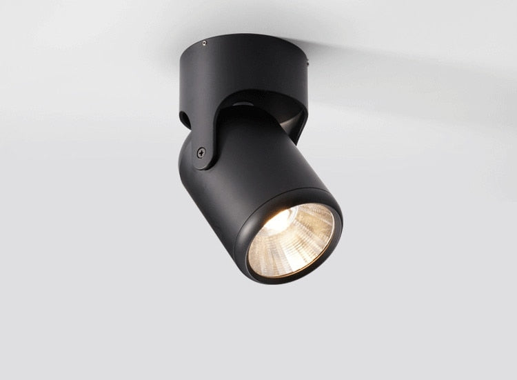 White Black Dimmable Rotating LED Downlights Surface Mounted Adjustment COB AC85-265V 8W 10W 12W 15W LED Ceiling Lamp Spot light