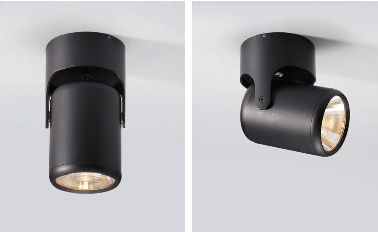 White Black Dimmable Rotating LED Downlights Surface Mounted Adjustment COB AC85-265V 8W 10W 12W 15W LED Ceiling Lamp Spot light