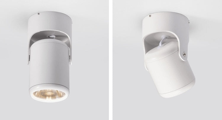 White Black Dimmable Rotating LED Downlights Surface Mounted Adjustment COB AC85-265V 8W 10W 12W 15W LED Ceiling Lamp Spot light