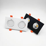 Square Dimmable Recessed COB LED Downlights 2x7W 2x9W 2x12W LED Ceiling Spot Lights AC85-265V LED Ceiling Lamps Indoor Lighting