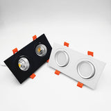 Square Dimmable Recessed COB LED Downlights 2x7W 2x9W 2x12W LED Ceiling Spot Lights AC85-265V LED Ceiling Lamps Indoor Lighting
