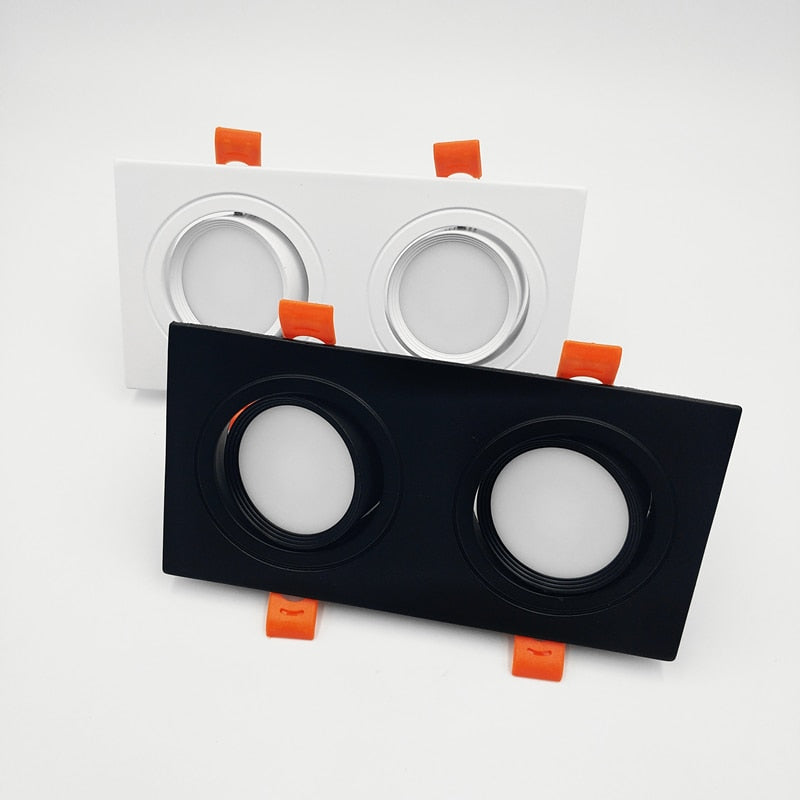 Square Dimmable Recessed COB LED Downlights 2x7W 2x9W 2x12W LED Ceiling Spot Lights AC85-265V LED Ceiling Lamps Indoor Lighting