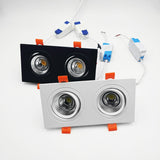 Square Dimmable Recessed COB LED Downlights 2x7W 2x9W 2x12W LED Ceiling Spot Lights AC85-265V LED Ceiling Lamps Indoor Lighting