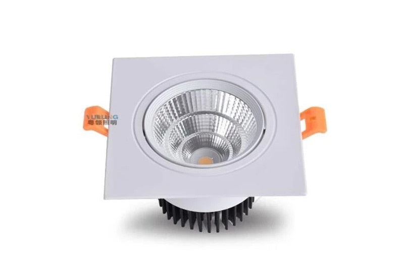 Dimmable LED COB Spotlight Ceiling lamp AC85-265V 7W 9W 12W 15W 18w Aluminum recessed downlights square led panel light