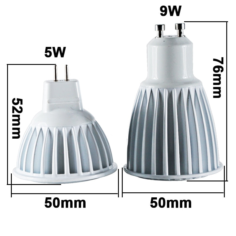 super MR16 led spotlight 2pcs 12v 24v 5W 9W cob bulb lighting MR16 low voltage ceiling lamp energy saving downlight