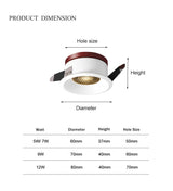 Ultra Thin Anti-Glare Spot Light 12W 9W 7W 5W Ceiling Lamp Recessed Led Light LED Downlight For Living Room Light