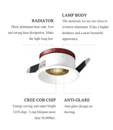 Ultra Thin Anti-Glare Spot Light 12W 9W 7W 5W Ceiling Lamp Recessed Led Light LED Downlight For Living Room Light