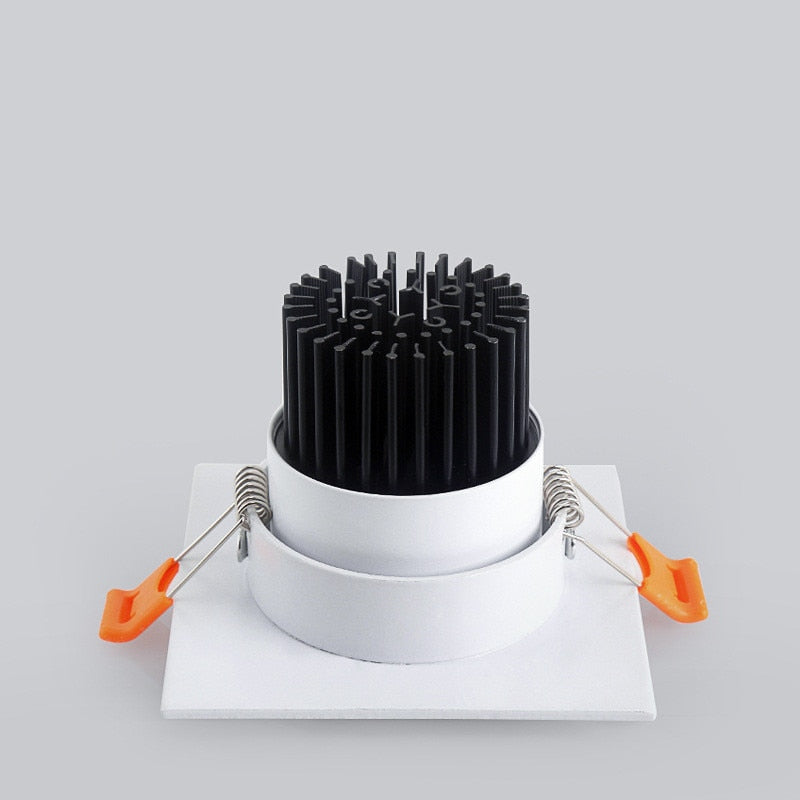 Anti-glare Square LED COB Downlight 7W 15W 25W 30W Dimmable 110V 220V Ceiling Spotlight 3000K 4000K 6000K For Bedroom Lighting